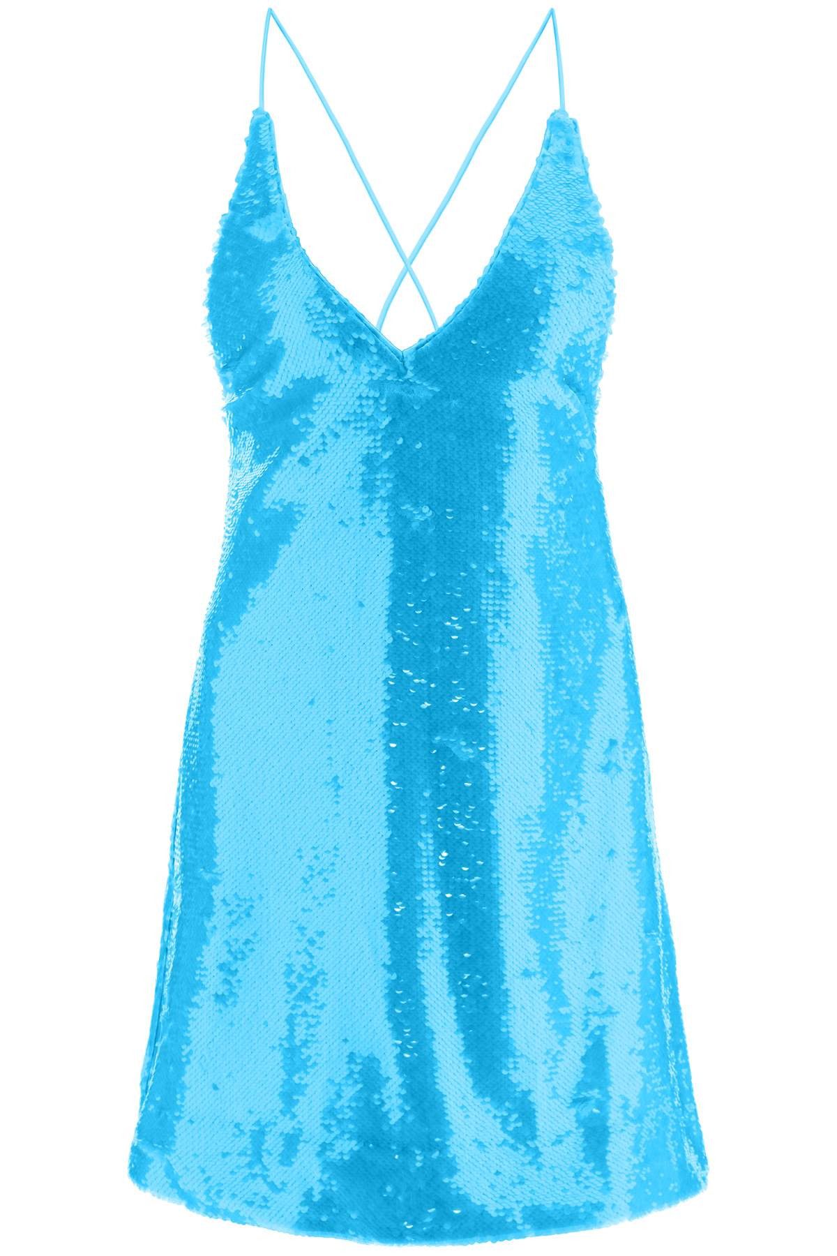 image of Ganni Sequined Mini Dress in Celeste, Women's (Size Small)
