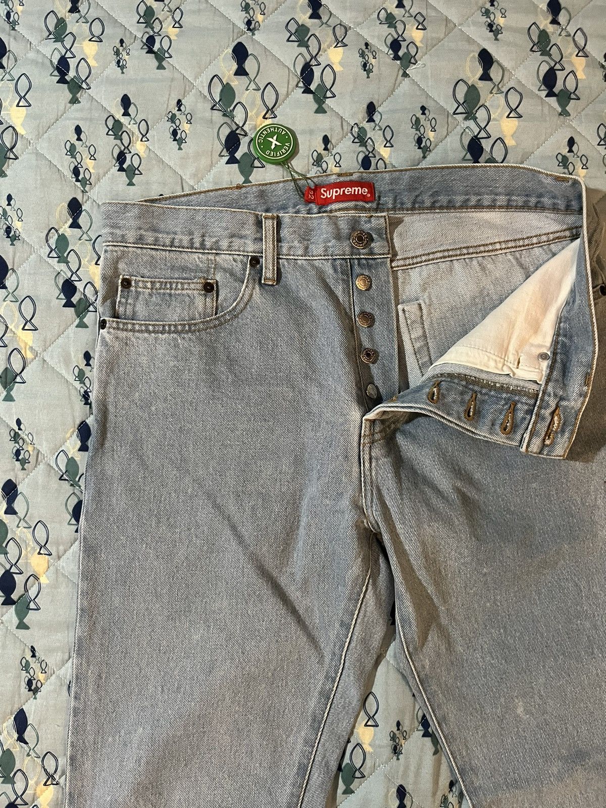 Supreme SUPREME WASHED BLUE REGULAR JEANS | Grailed