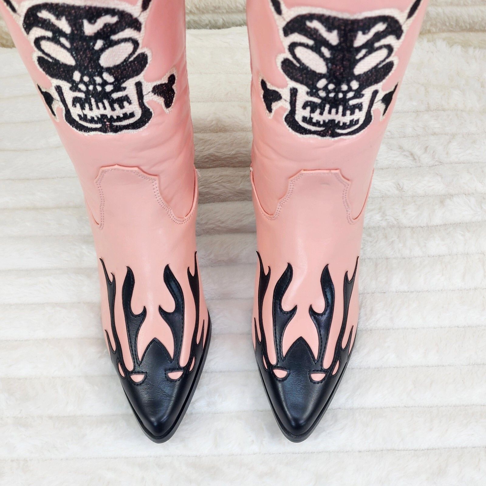 Other Ghost Rider Embroidered Skull & Cross Bones Cowboy Western C Size US 6.5 / IT 36.5 - 7 Thumbnail