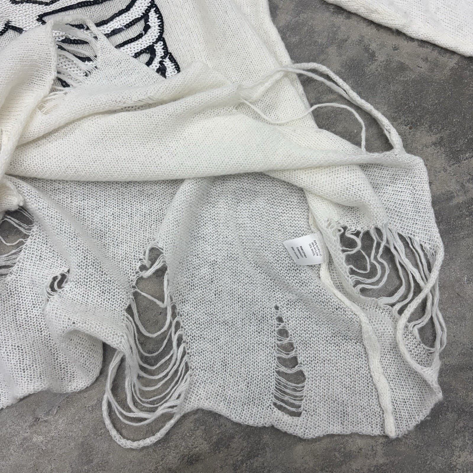 Wildfox Wildfox White Label Skeleton Sequin Distressed Knit Sweater Size S / US 4 / IT 40 - 5 Thumbnail