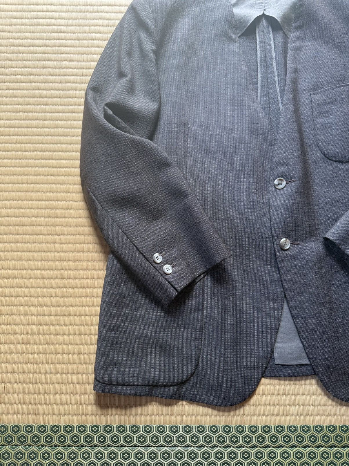 Other Spring&Summer Japanese Collarless Jacket (Brown) Size 40R - 4 Thumbnail