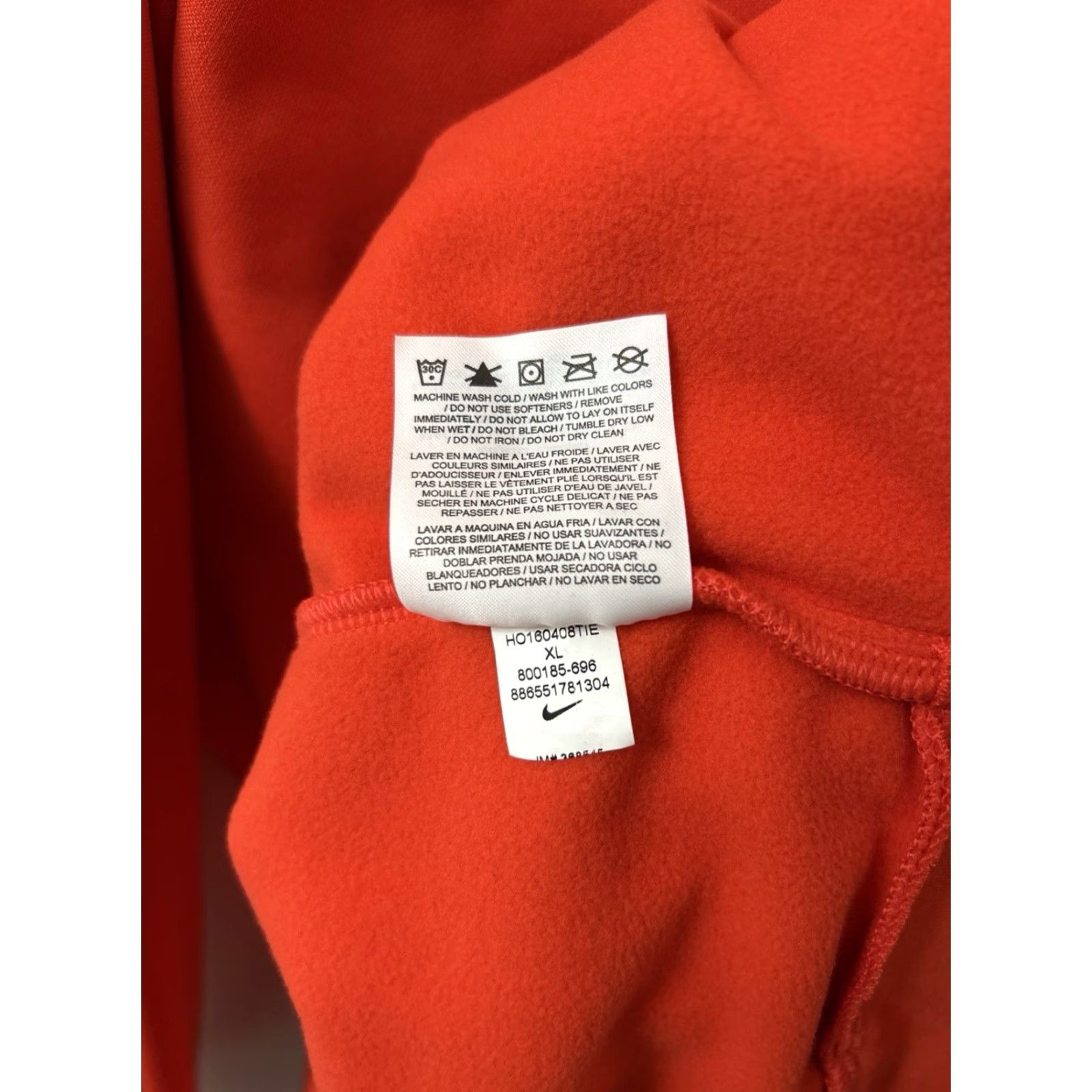 Nike Nike Dri-FIT Quarter Zip Pullover Hoodie Sweatshirt - 1/4 Zip Mens XL Orange Red Pocket Mock Neck Size US XL / EU 56 / 4 - 7 Thumbnail
