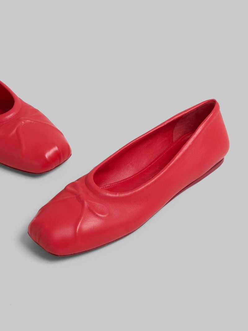 Marni o1f1d3z0126 Seamless Little Bow Ballet Flats in Red Size US 8 / IT 38 - 4 Thumbnail