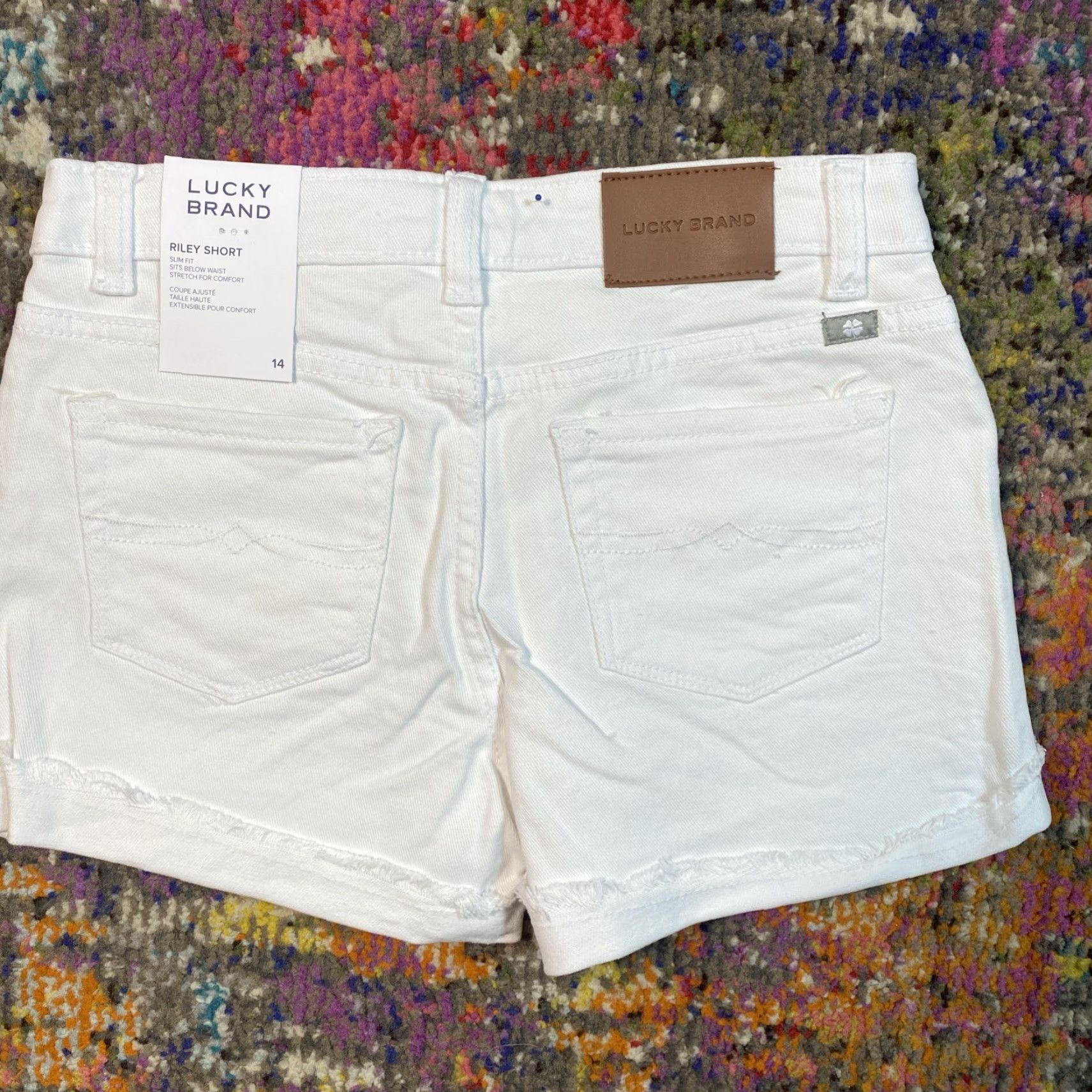 Lucky Brand Lucky Brand Riley Shorts Womens 14 White Cut Off Slim Fit Stretch Denim 2 Inseam 5-Pocket Casual Spring Summer Vintage? (No vintage) Size 36" / US 14 / IT 50 - 2 Thumbnail