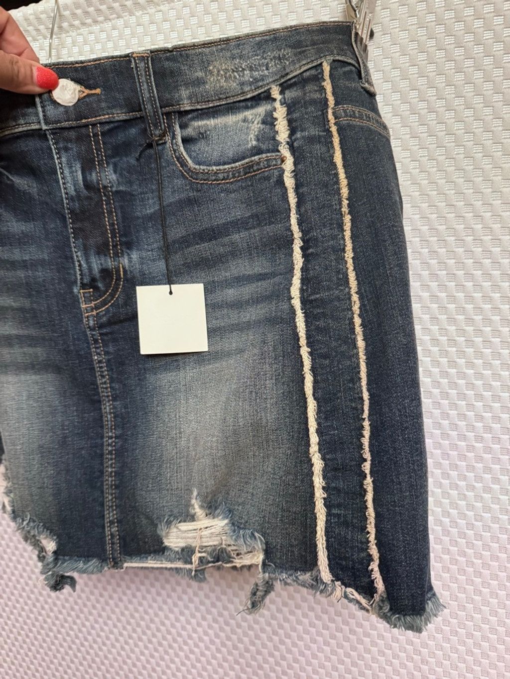 Sneaky Steve Sneak Peek Distressed Denim Mini Skirt Small Size 28" / US 6 / IT 42 - 3 Thumbnail