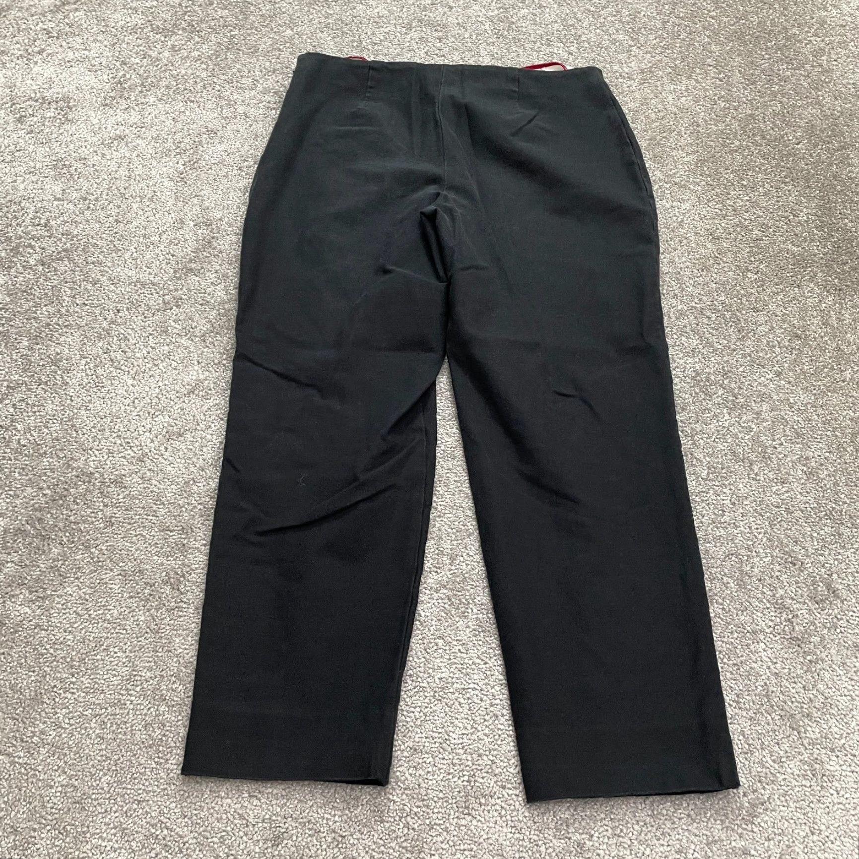 Lands' End Lands' End Pants Womens 12 Black Mid Rise Slim Fit Classic Work Ankle Size 34" / US 12 / IT 48 - 3 Thumbnail