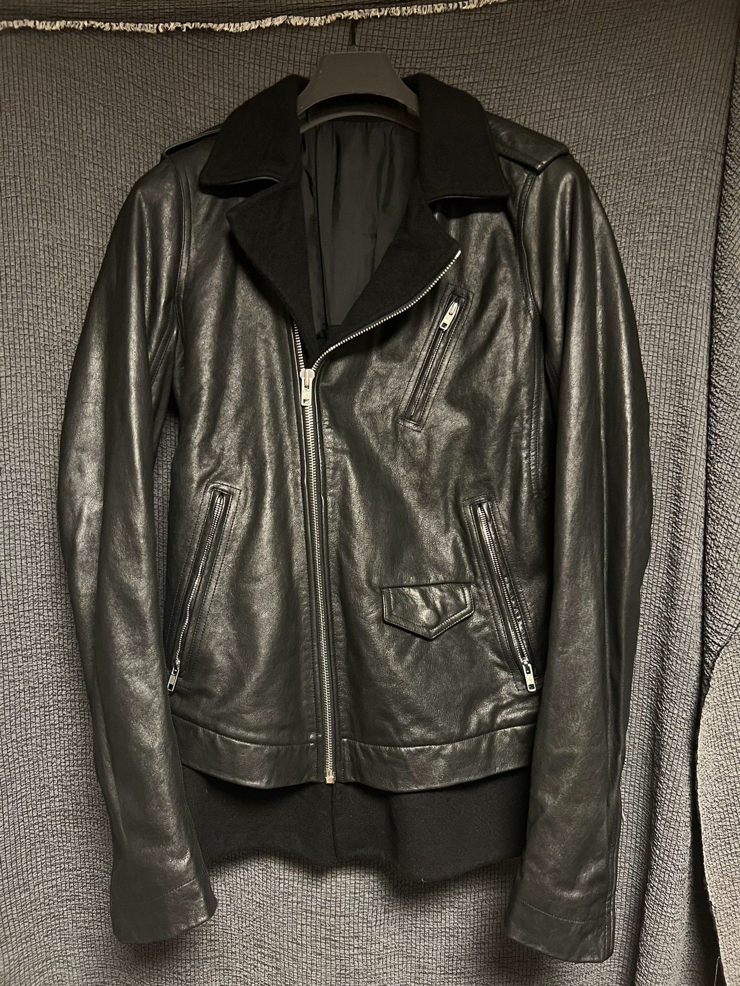 Rick Owens Rick Owens Leather Jacket with Asymmetrical Zip Size US L / EU 52-54 / 3 - 1 Thumbnail