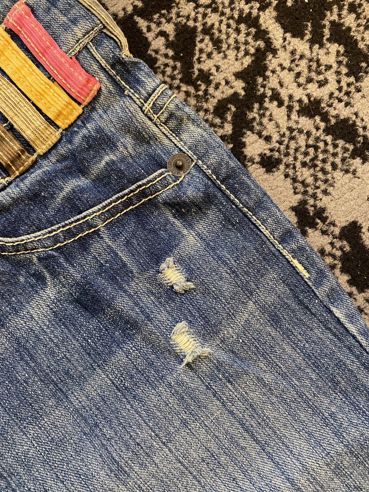 Japanese Brand Sky Bomber Japanese Archive Nylaus Double Waist Denim Size US 30 / EU 46 - 5 Thumbnail