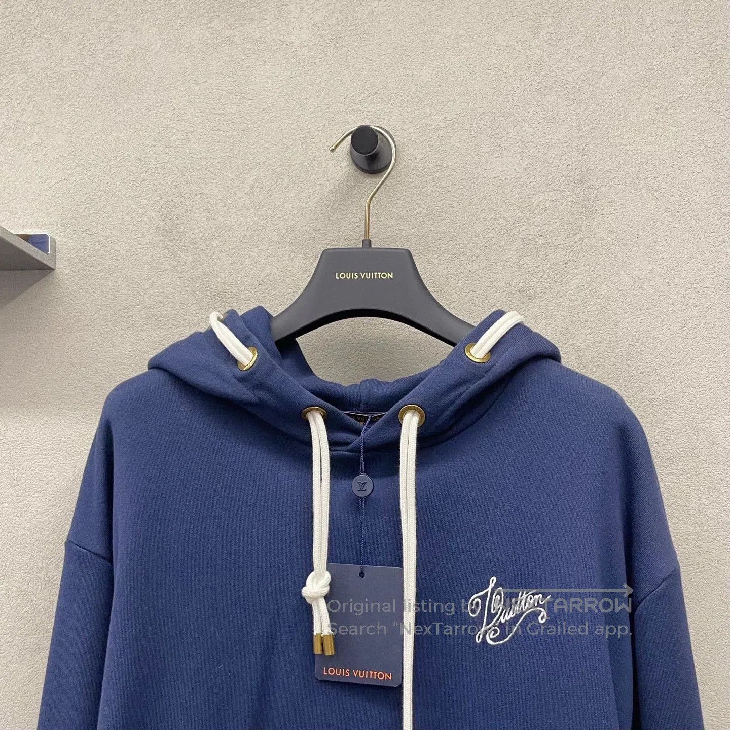 Louis Vuitton navy blue embroidered hoodie by Louis Vuitton. Size US L / EU 52-54 / 3 - 4 Thumbnail