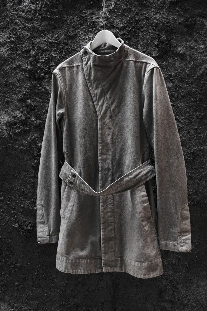 Rick Owens Drkshdw Rick Owens DRKSHDW Grey Denim Belted Coat Size US M / EU 48-50 / 2 - 1 Thumbnail