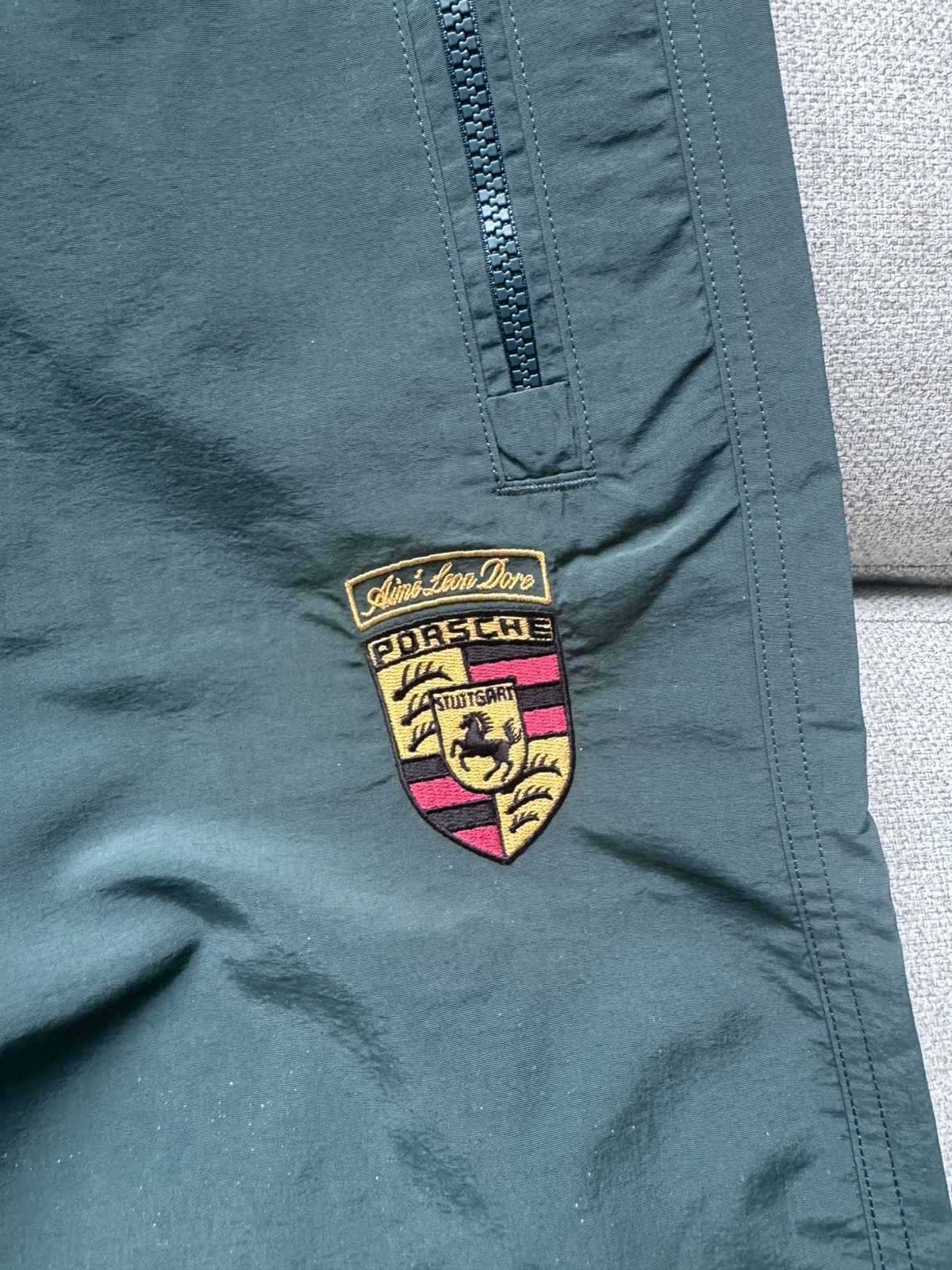 Aime Leon Dore × Porsche Design FW24 AIME LEON DORE PORSCHE NYLON TRACK PANTS RACING GREEN M Size US 32 / EU 48 - 2 Thumbnail