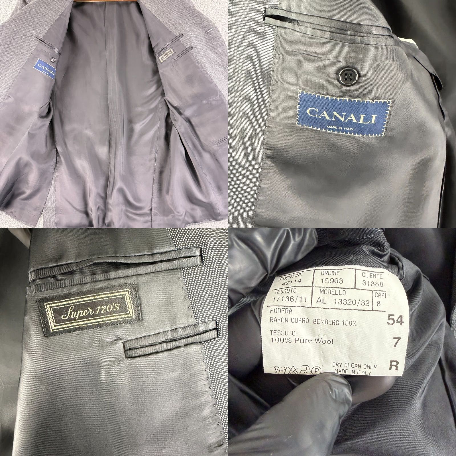 Canali Canali Blazer Coat Jacket Mens 44R Gray 100% Wool Made in Italy LS Blazer Size 44R - 9 Thumbnail