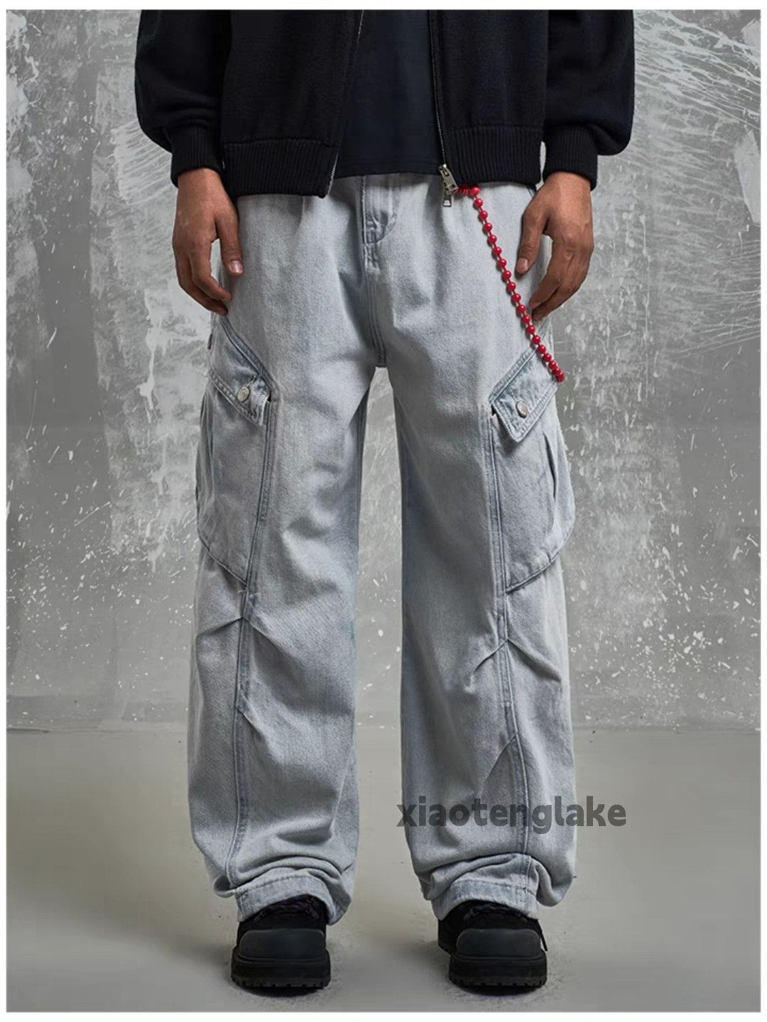 Jean × Vintage washed faded cleanfit skate hiphop loose cargo jeans Size US 32 / EU 48 - 9 Thumbnail
