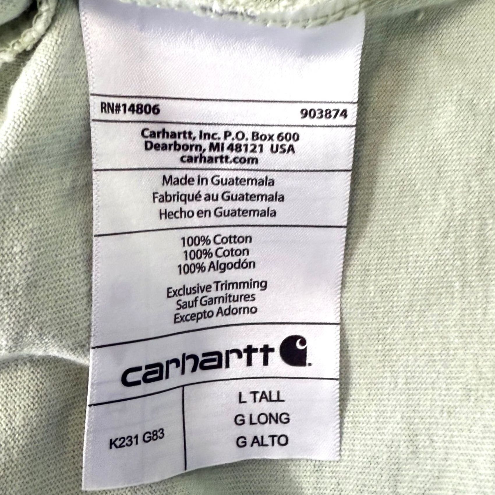Carhartt Carhartt Long Sleeve Crew Neck Graphic Tee Loose Fit Big & Tall Green Men Shirt Size US L / EU 52-54 / 3 - 7 Thumbnail