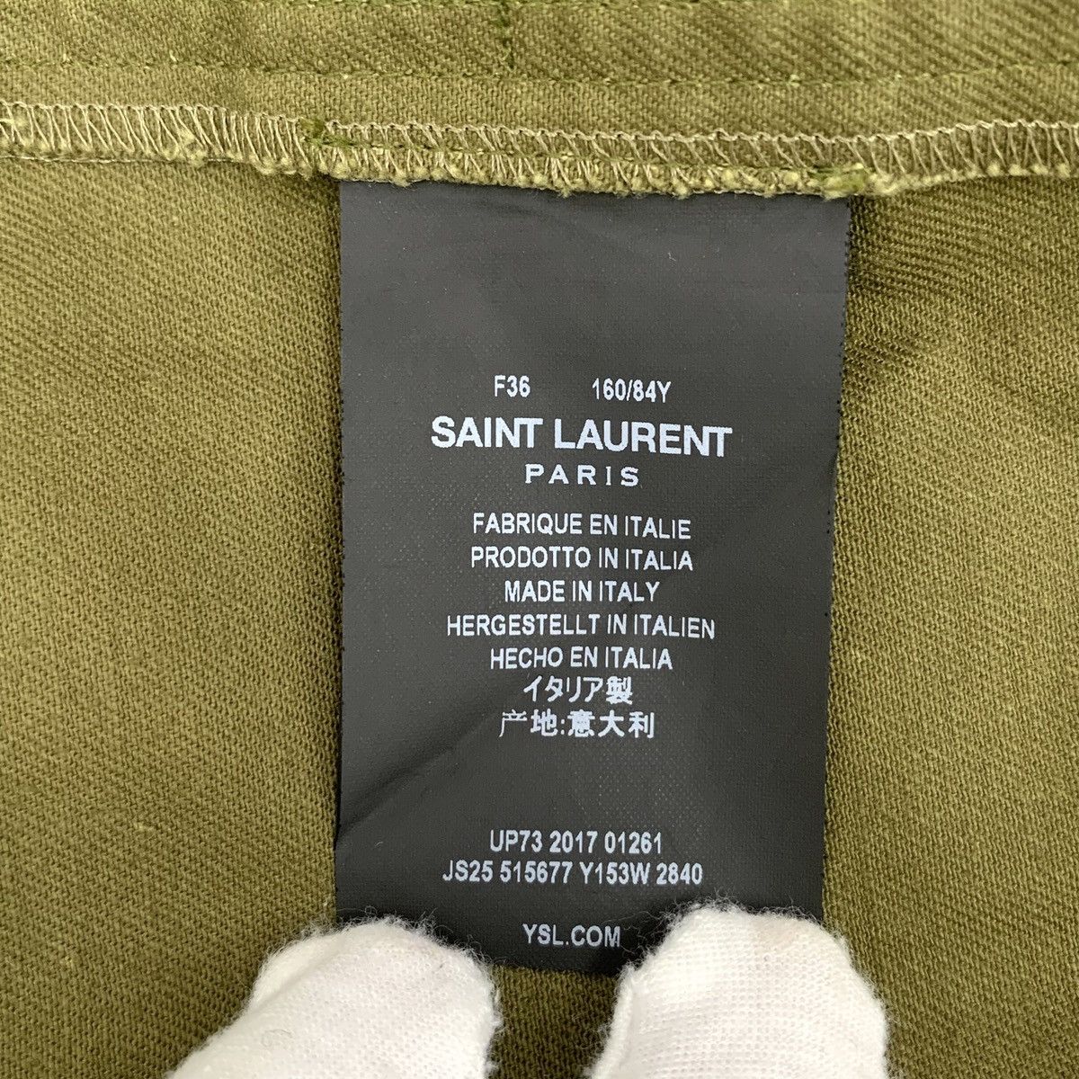 Yves Saint Laurent Yves Saint Laurent Army Green Button Design Mini Skirt K26WX Size 25" / US 0 / IT 36 - 6 Thumbnail