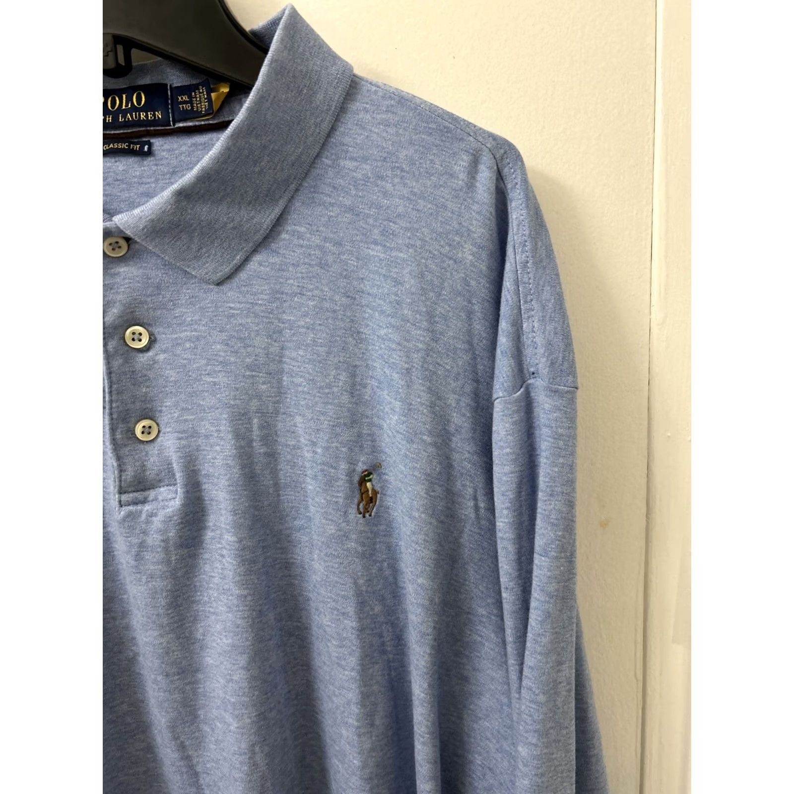 Polo Ralph Lauren Polo Ralph Lauren Shirt Mens 2XL Blue Classic Fit Rugby Long Sleeve Size US XXL / EU 58 / 5 - 4 Thumbnail
