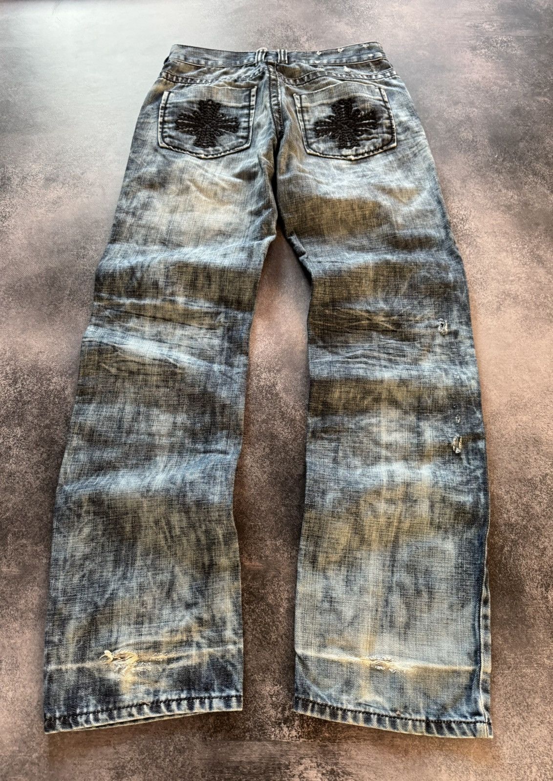 Vintage Philipp Plein Embroidered Pocket Flared Jeans