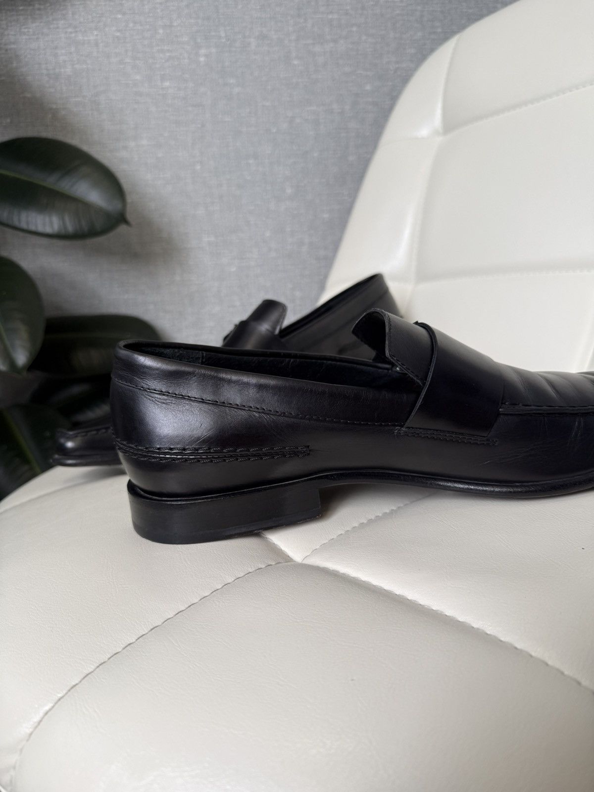 Rare Dior Homme Black Leather Penny Loafers CD Shoes Size 43