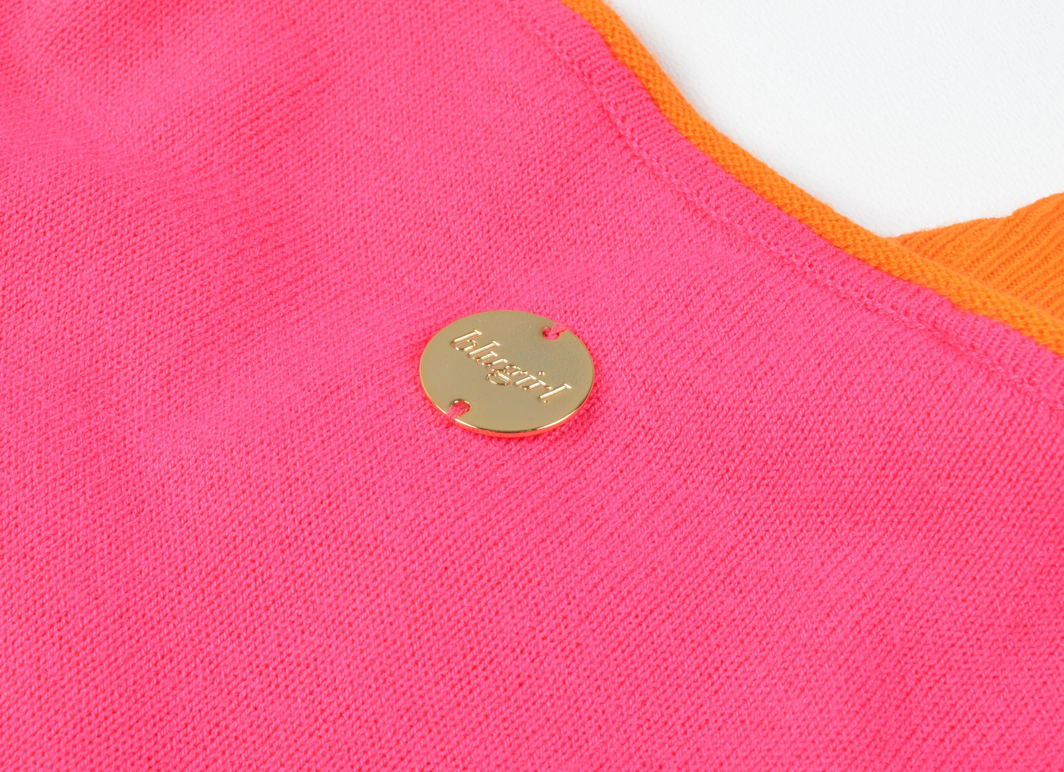 Blumarine Blumarine Blugirl Pink Orange Layered Knit 3/4 Sleeve Top Size S / US 4 / IT 40 - 9 Thumbnail