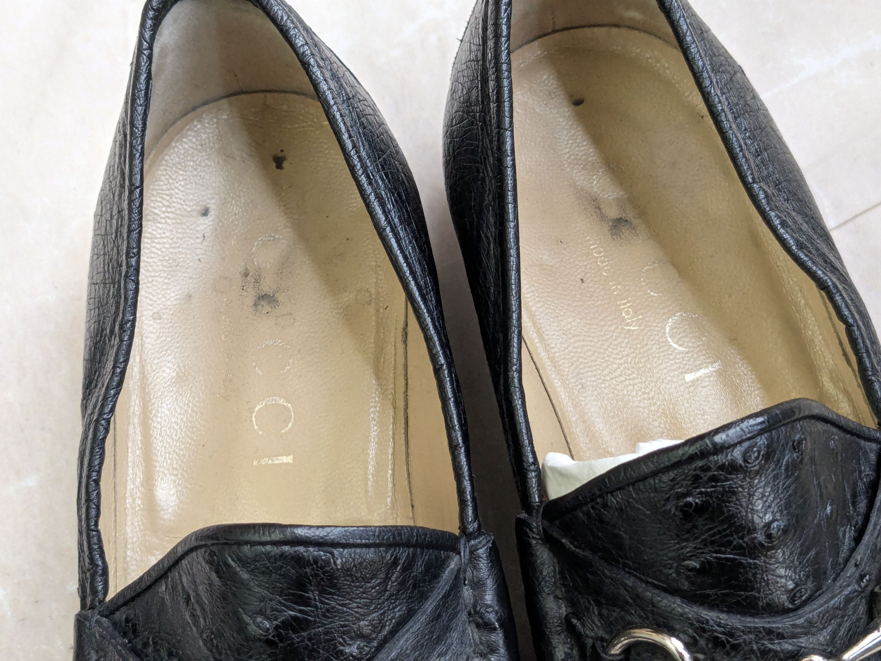 Gucci Gucci Horsebit Loafers Black Ostrich 8 D Leather Slip On Size US 8 / EU 41 - 2 Thumbnail