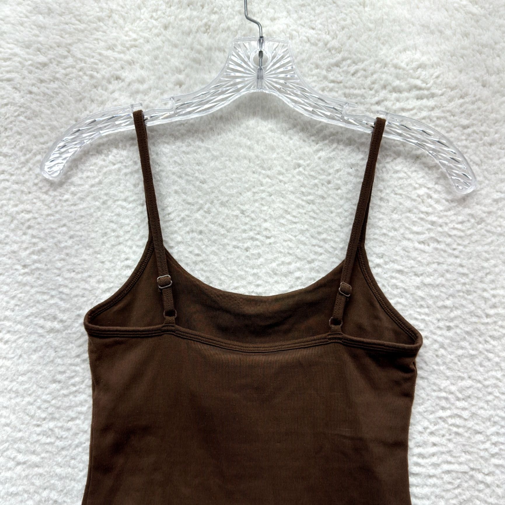 Vintage VINTAGE Y2K Camisole Tank Top Small Brown Stretch Built-in-Bra Boho Fairy Grunge Size S / US 4 / IT 40 - 4 Thumbnail