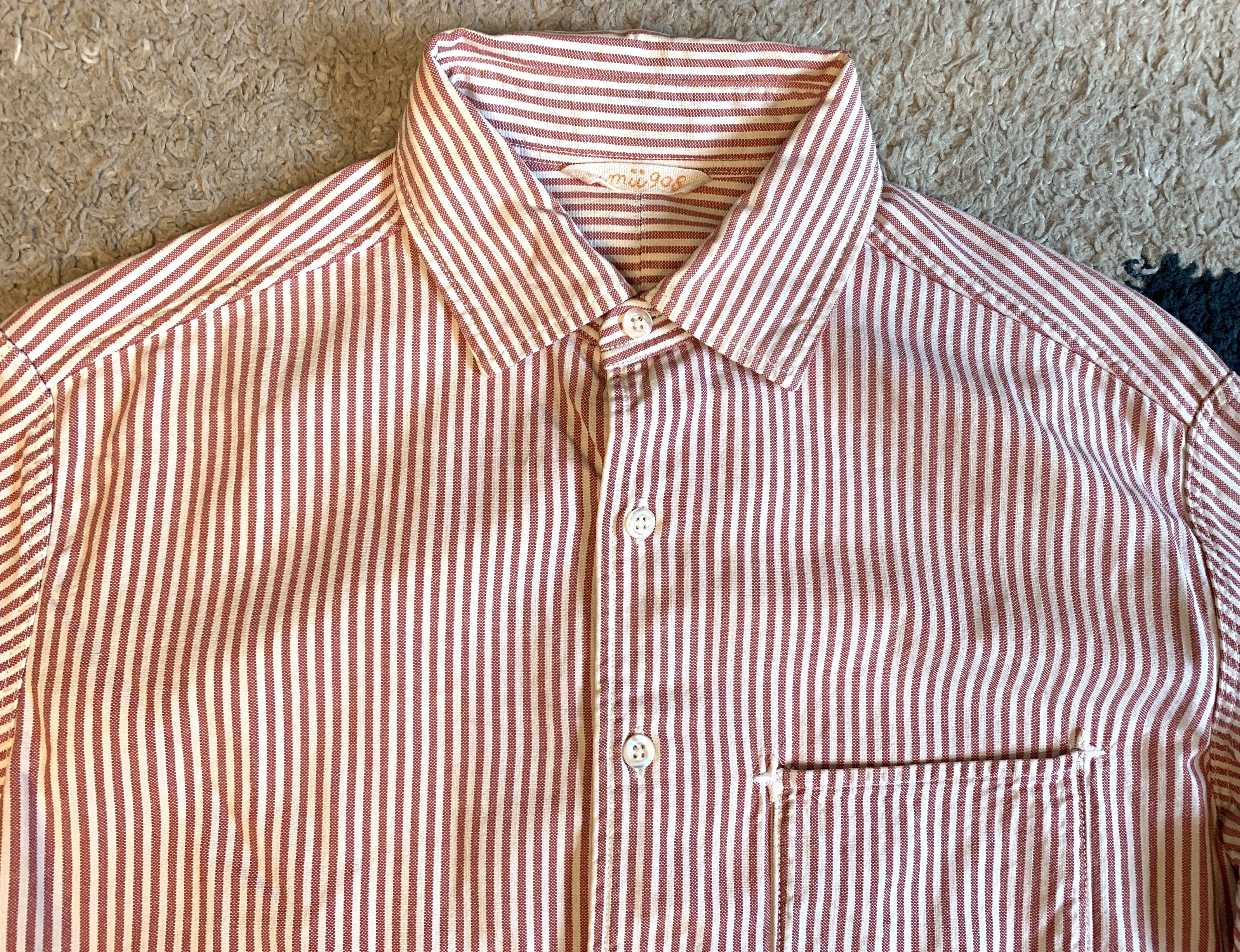 45rpm 45 rpm Japan umii striped cotton shirt, size 3 (M) Size US M / EU 48-50 / 2 - 2 Thumbnail