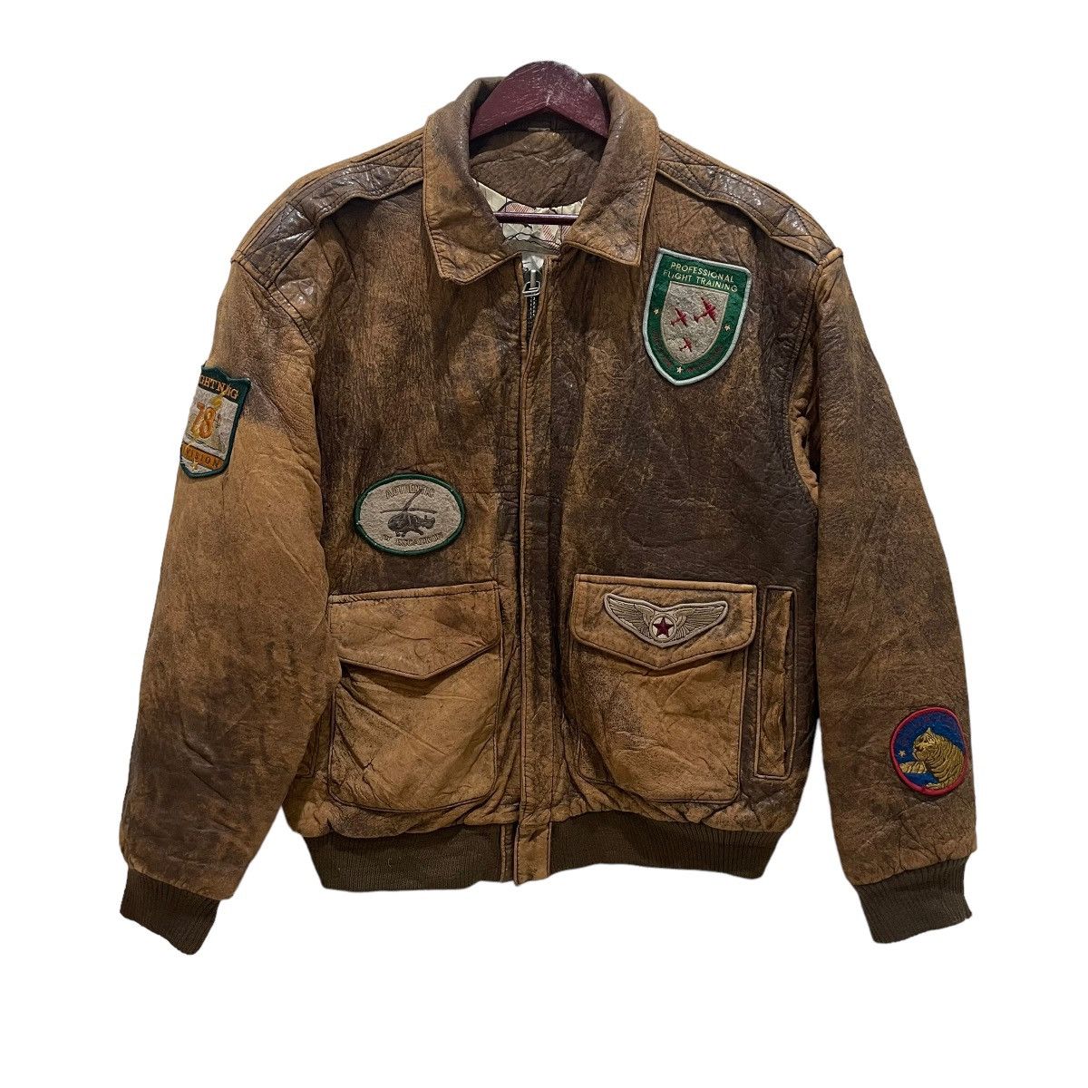 Leather Jacket × Us Air Force × Vintage Vtg 80s Type G-1 US Air 
