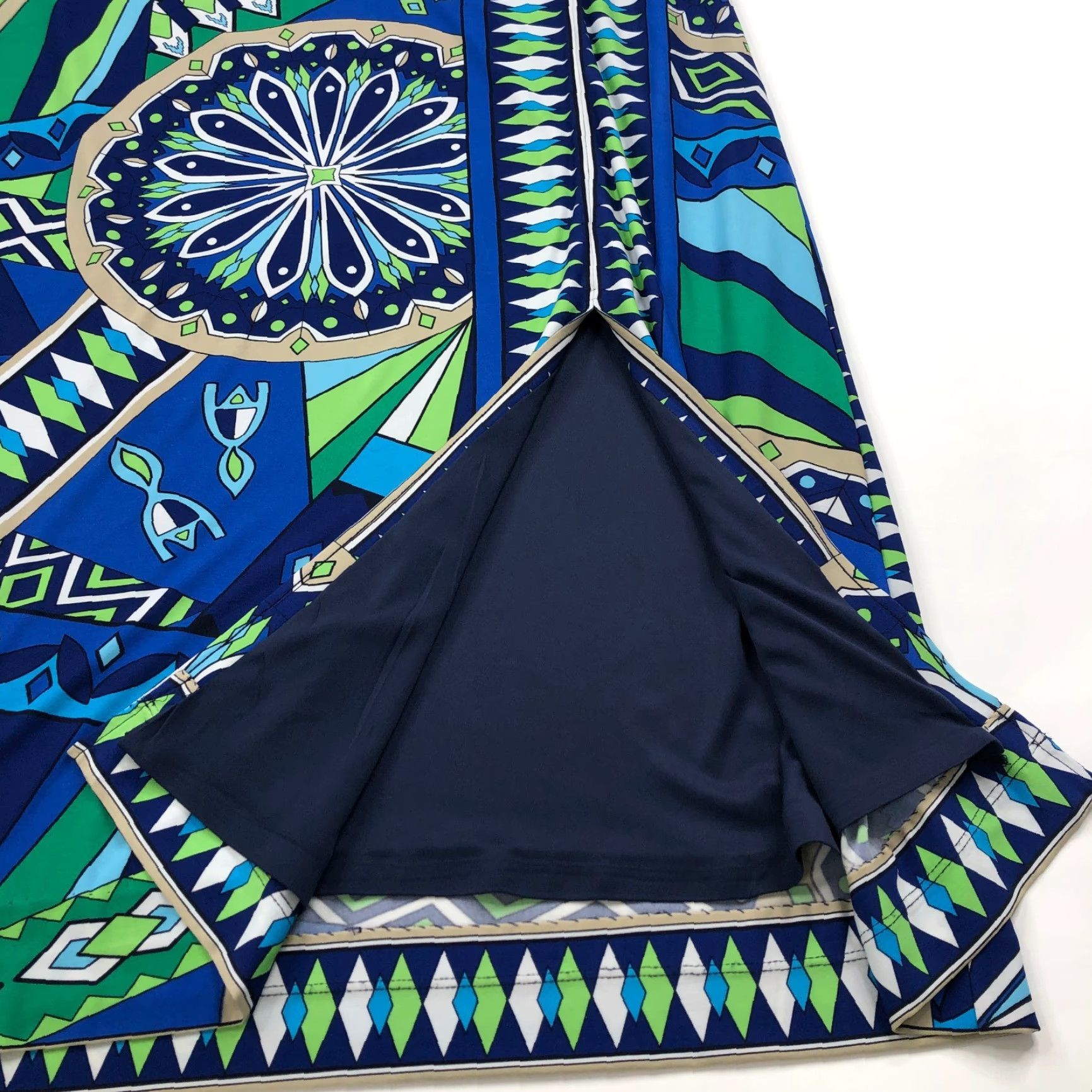 Vintage Chico's Skirt Midi All Over Print Blue MINT Pull On Flat Lined 3 39In XS-XL Women's Comfortable Stretch Size 26" / US 2 / IT 38 - 2 Thumbnail