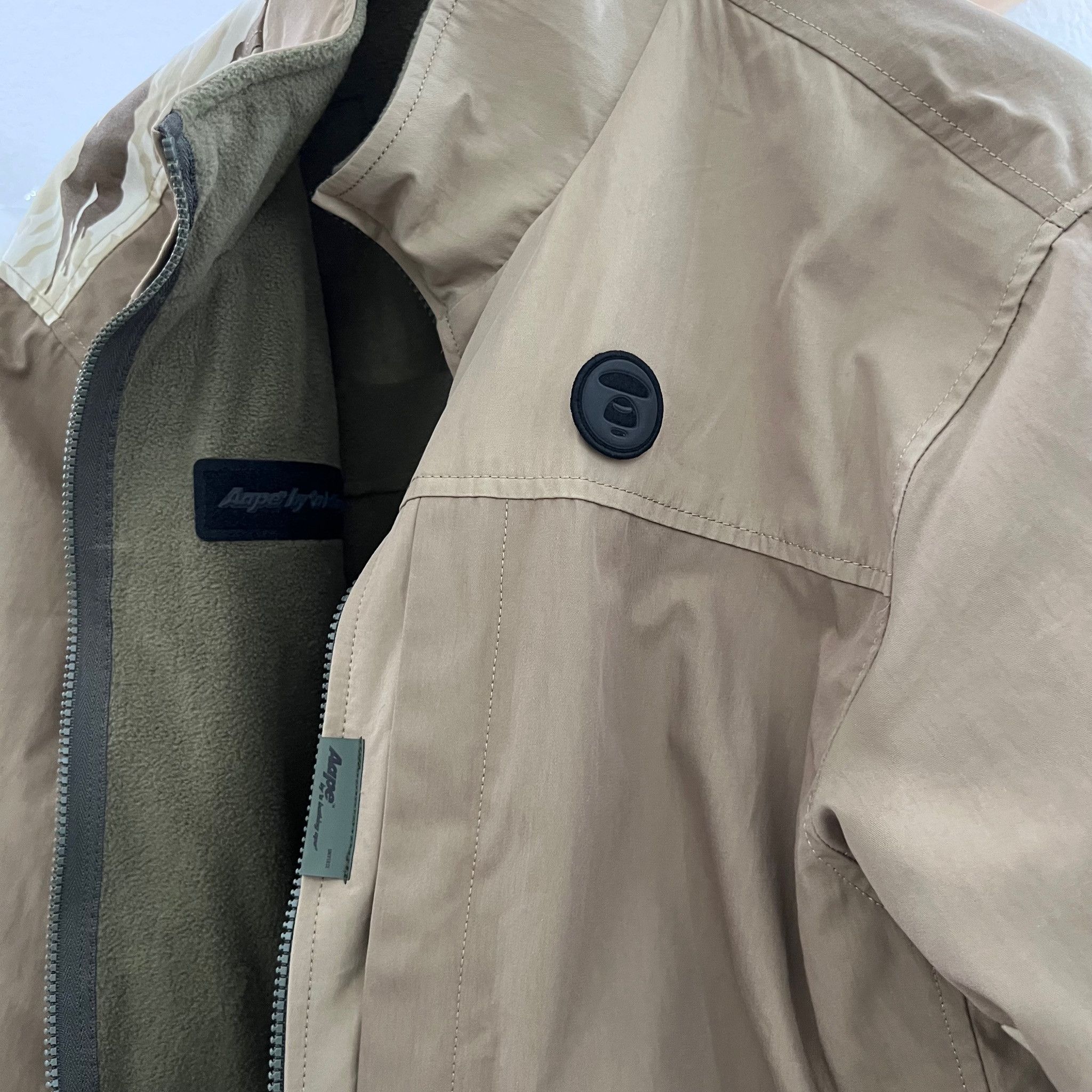Aape AAPE by Bape Light Beige Khaki Reversible Camo Bomber Jacket Size US L / EU 52-54 / 3 - 7 Thumbnail
