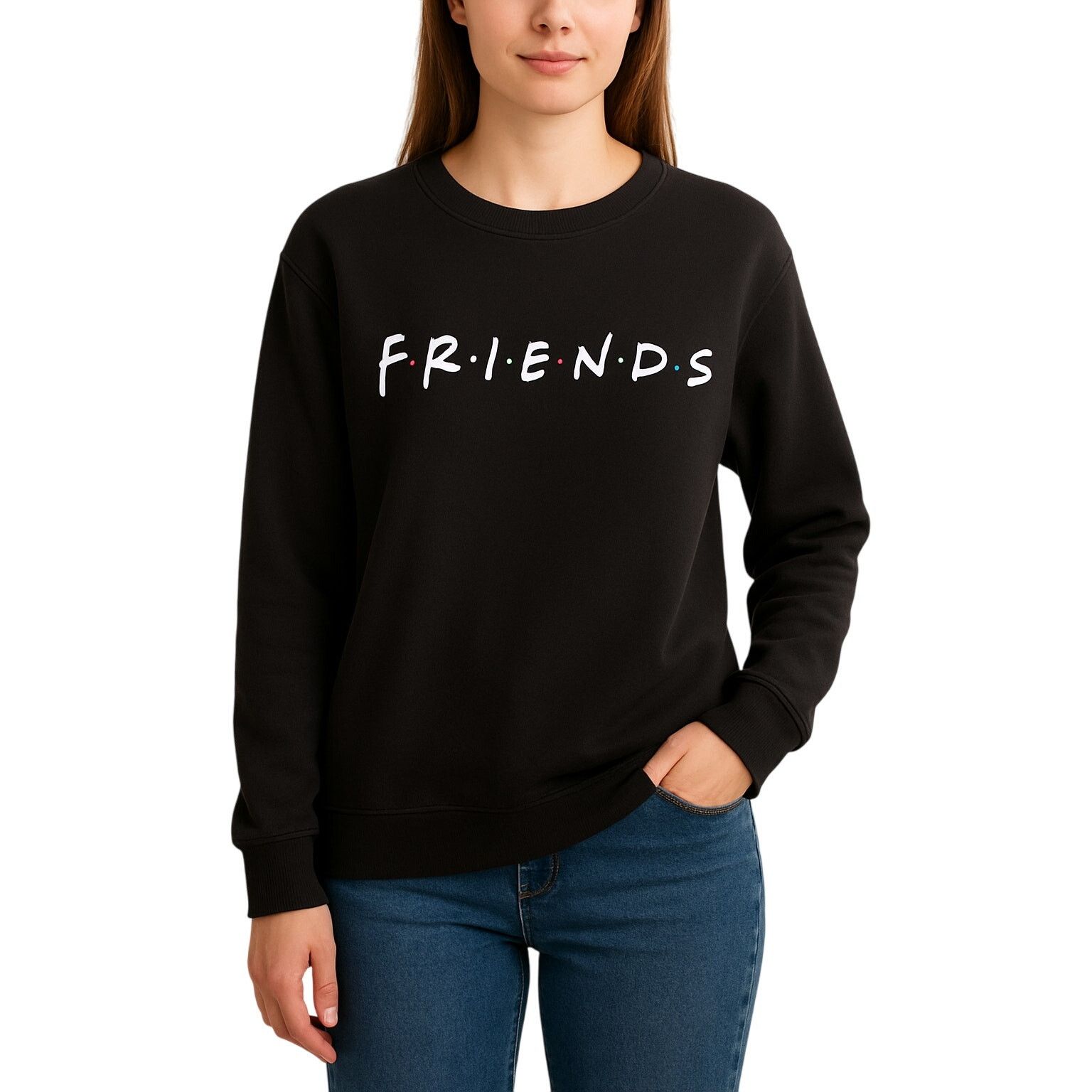 Other FRIENDS TV Show Logo Black Crewneck Sweatshirt Womens Size L Size L / US 10 / IT 46 - 1 Thumbnail