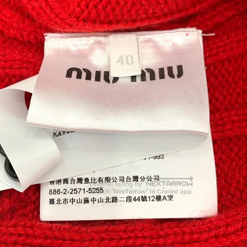 Miu Miu Miu Miu Red Logo Heart Sweater. Size US M / EU 48-50 / 2 - 6 Thumbnail