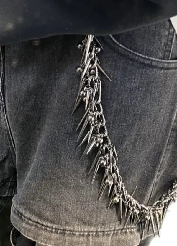 Japanese Brand Retro punk streetweary y2k spike pants pocket wallet chain Size ONE SIZE - 8 Thumbnail