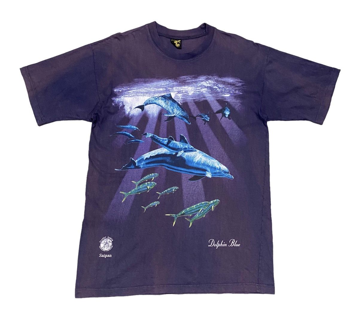 image of Dolphin Blue Habitat T Shirt Saipan in Dark Purple, Men's (Size Large)