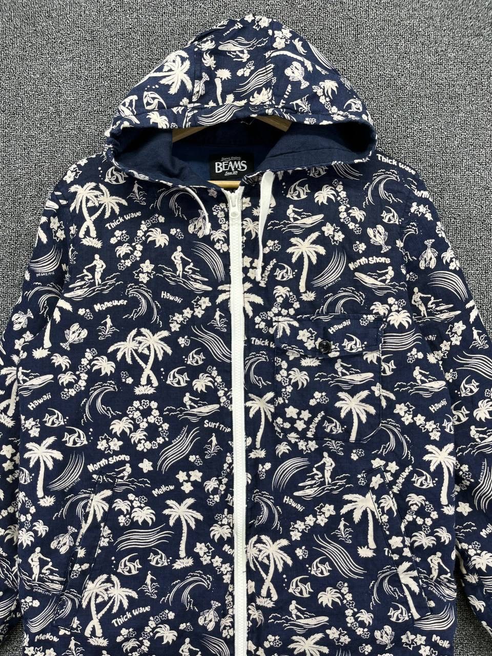 Beams Plus Vintage Beams Hawaiian Surf Hoodie Jacket Size M / US 6-8 / IT 42-44 - 5 Thumbnail
