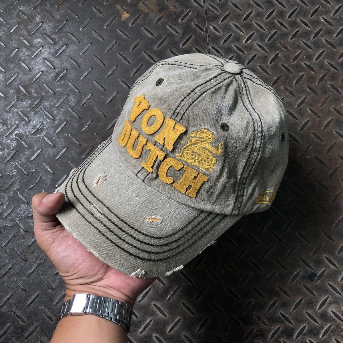 Vintage 🚫 SOLD 🚫 Von Dutch Dragon Distressed Hat Limited Edition Size ONE SIZE - 2 Thumbnail