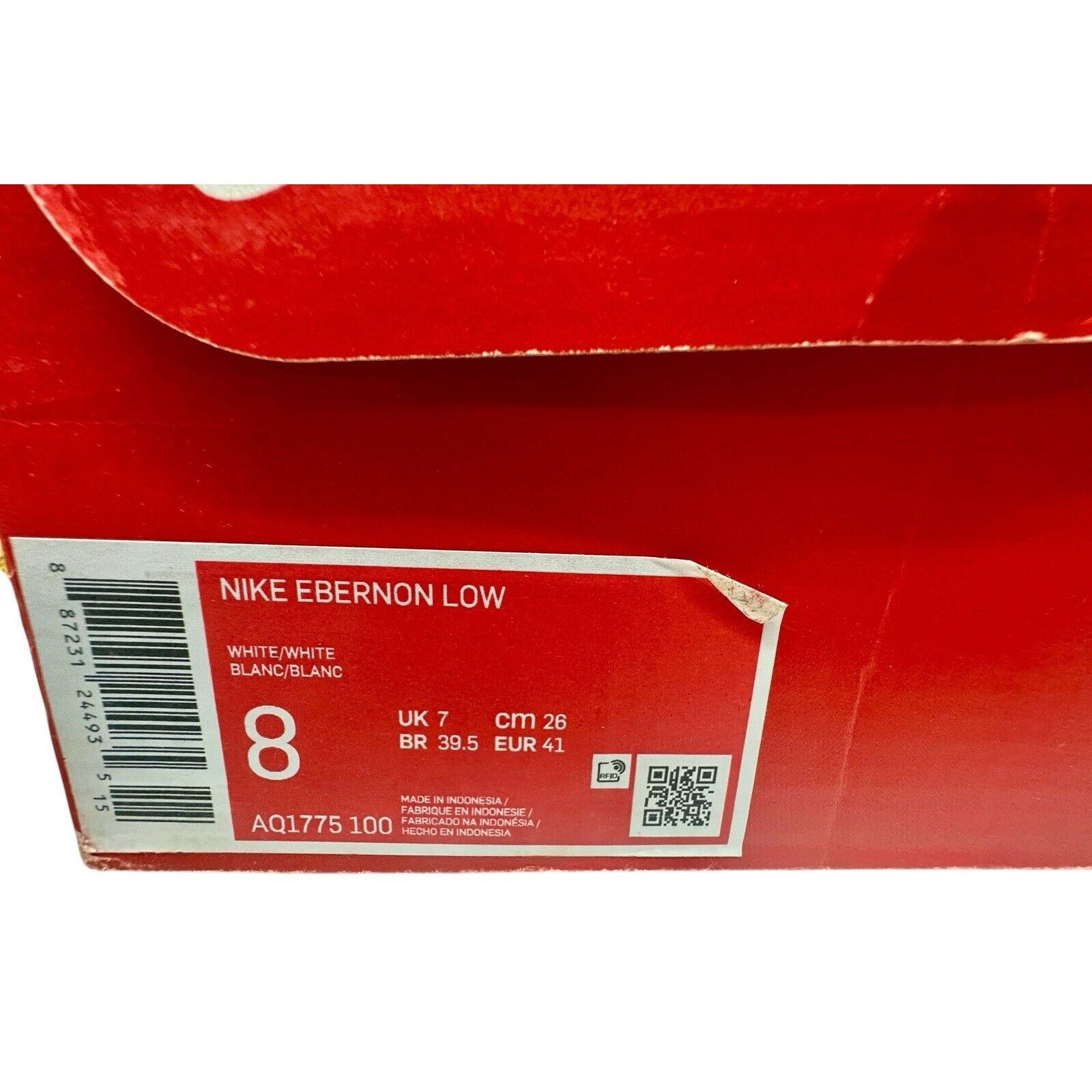 Nike Nike Women's Ebernon Low Triple White Shoes Sneakers 9.5 Size US 9.5 / IT 39.5 - 9 Thumbnail
