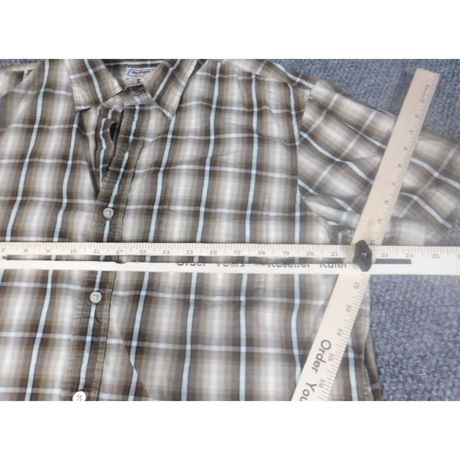 Vintage Urban Pipeline Shirt Large L Brown Plaid Button-Down Mens short sleeve Collar Oxford Pocketed Size US L / EU 52-54 / 3 - 4 Thumbnail