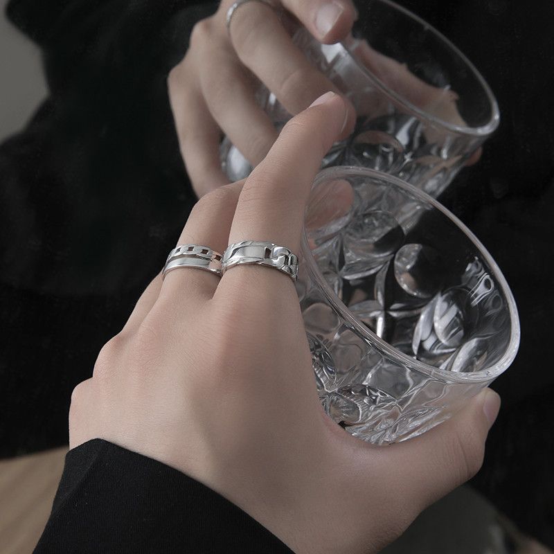 Jewelry Punk Jewelry Rings Open Size Chrome Ring (Size 7-13) Size ONE SIZE - 1 Thumbnail