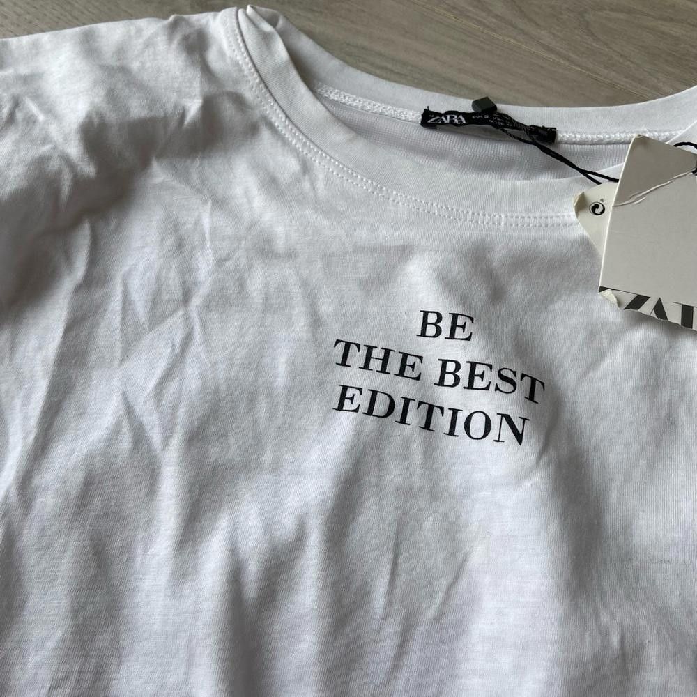 Designer ZADI Women's White Cropped Graphic Tee Size S / US 4 / IT 40 - 2 Thumbnail