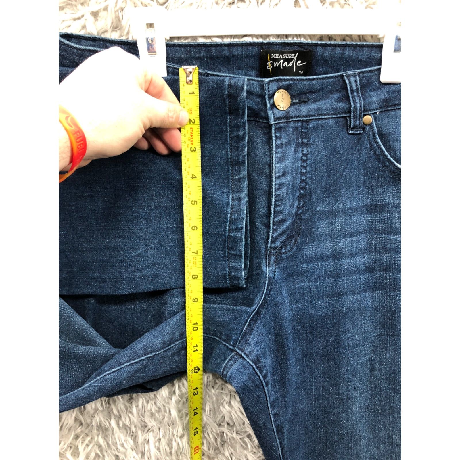 Vintage Measure & Made Jeans Womens 10 Mid Rise Dark Wash Blue Denim Jeans Size 32" / US 10 / IT 46 - 4 Thumbnail