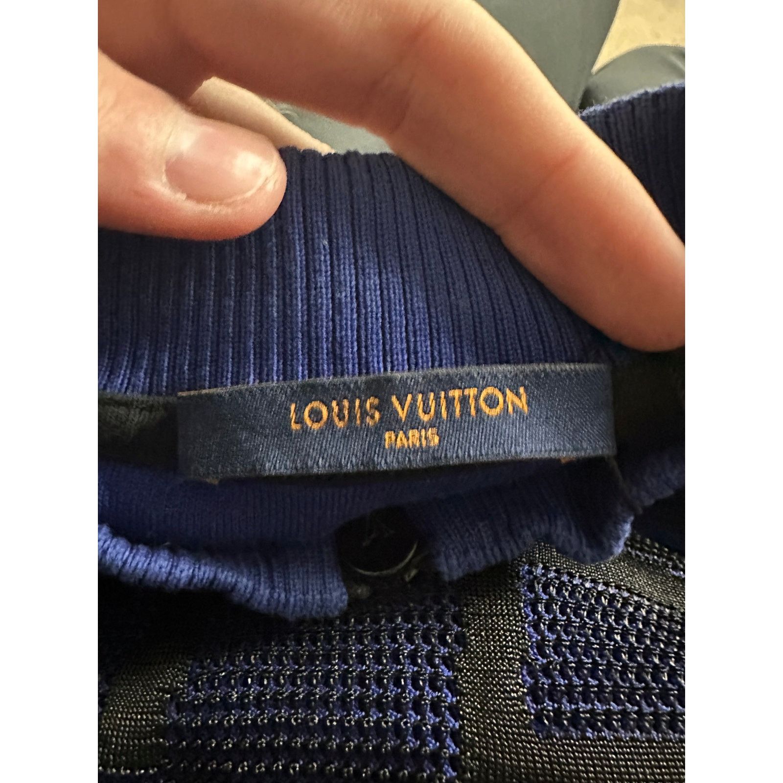 Louis Vuitton LV Quarter Zip Shirt Black Blue Used Large Size US L / EU 52-54 / 3 - 3 Thumbnail