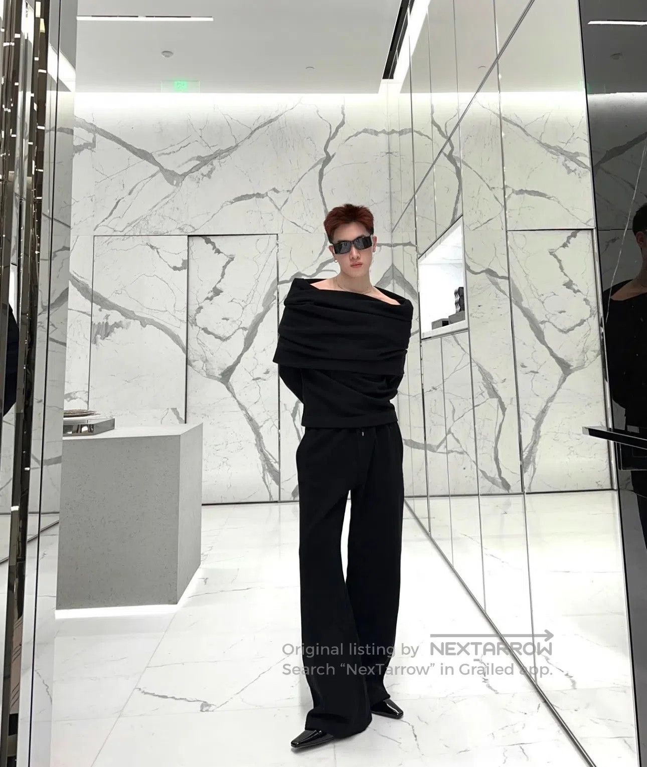 Saint Laurent Paris Saint Laurent Paris Off-the-Shoulder Sweatshirt| Size US S / EU 44-46 / 1 - 4 Thumbnail