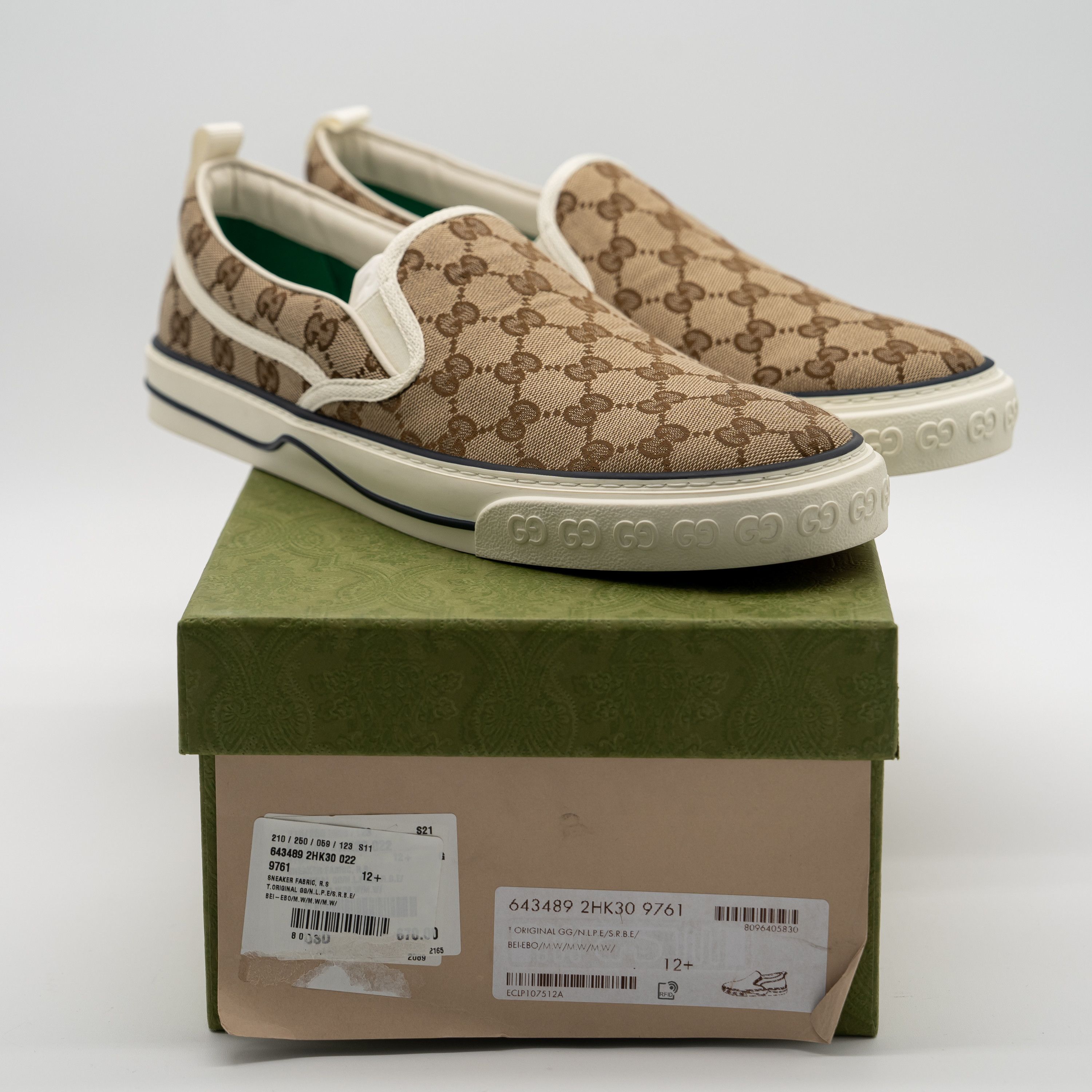 Gucci 13 US Gucci Tennis Slip On Canvas GG Brown Beige Size US 13 / EU 46 - 9 Thumbnail