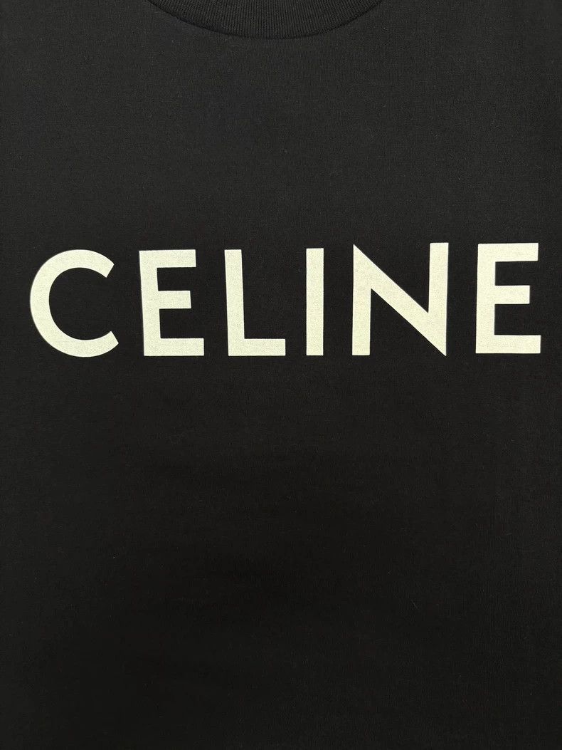 Celine Celine Black Logo Short Sleeve TShirt M Size US M / EU 48-50 / 2 - 3 Thumbnail