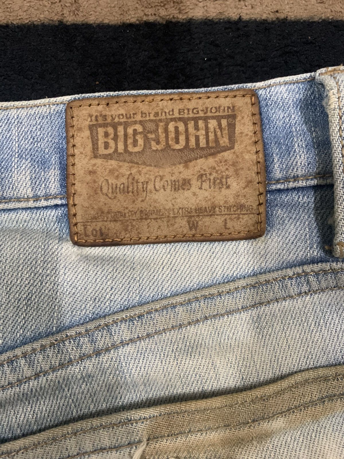 Big John Vintage 90s Big John Japan Dirty Mud Wash Baggy Jeans Size US 32 / EU 48 - 13 Thumbnail