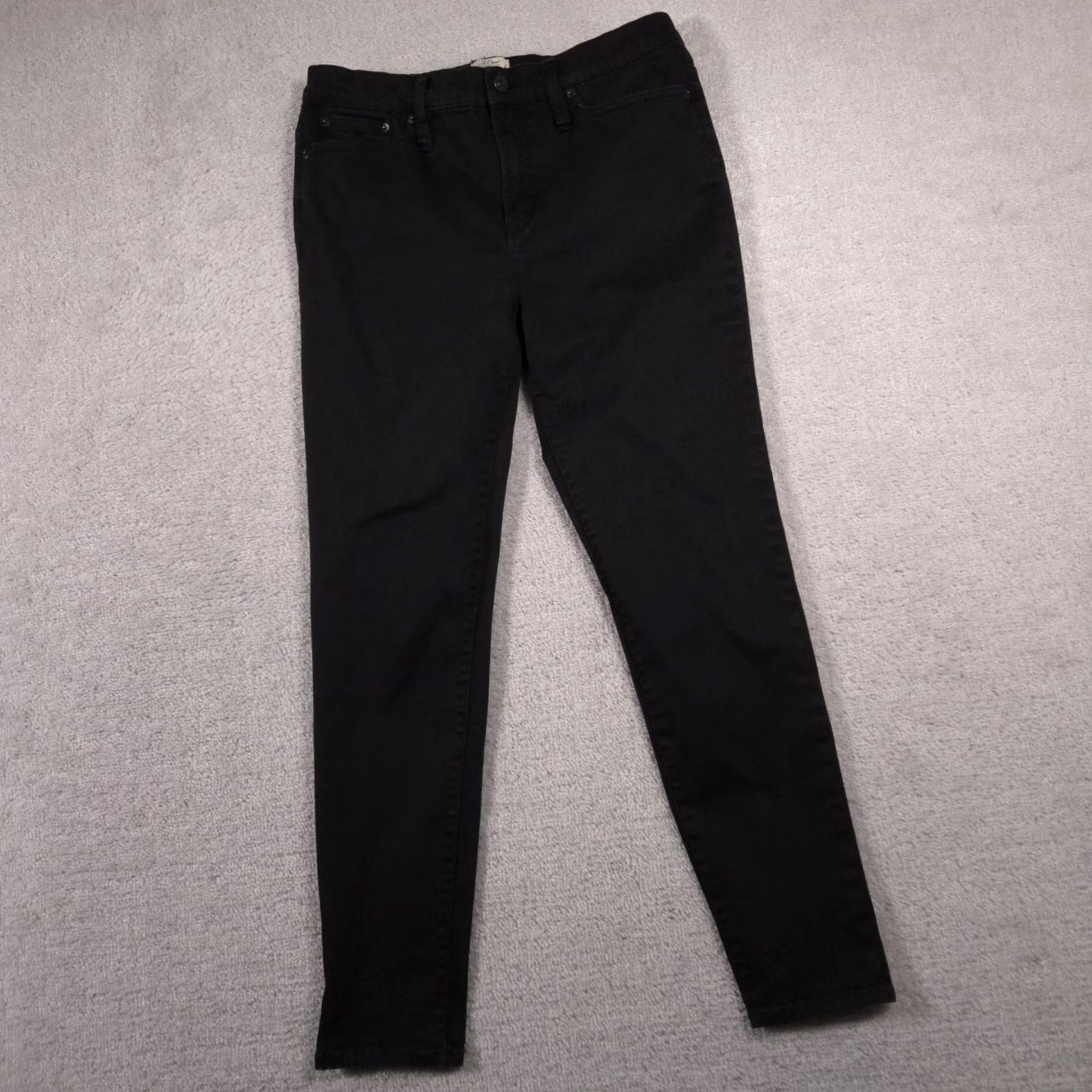 J.Crew J.Crew Jeans Womens 32 Black 9-Inch High-Rise Toothpick Skinny Leg Denim Zip Fly Size 24" / US 00 / IT 34 - 2 Thumbnail