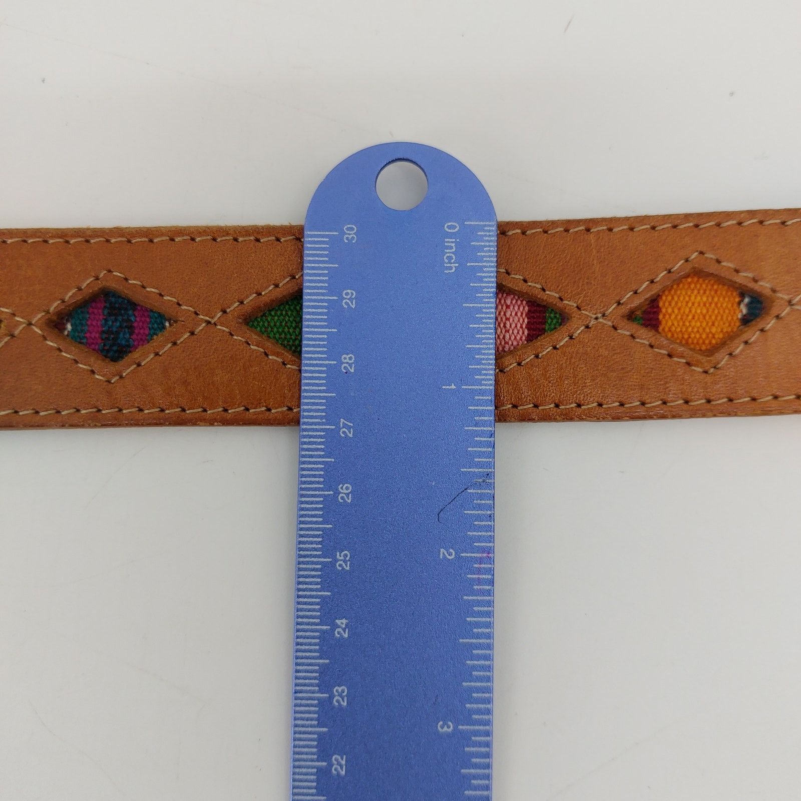Vintage Women's Hand Woven Guatemalan Leather Belt Size Medium Size ONE SIZE - 8 Thumbnail
