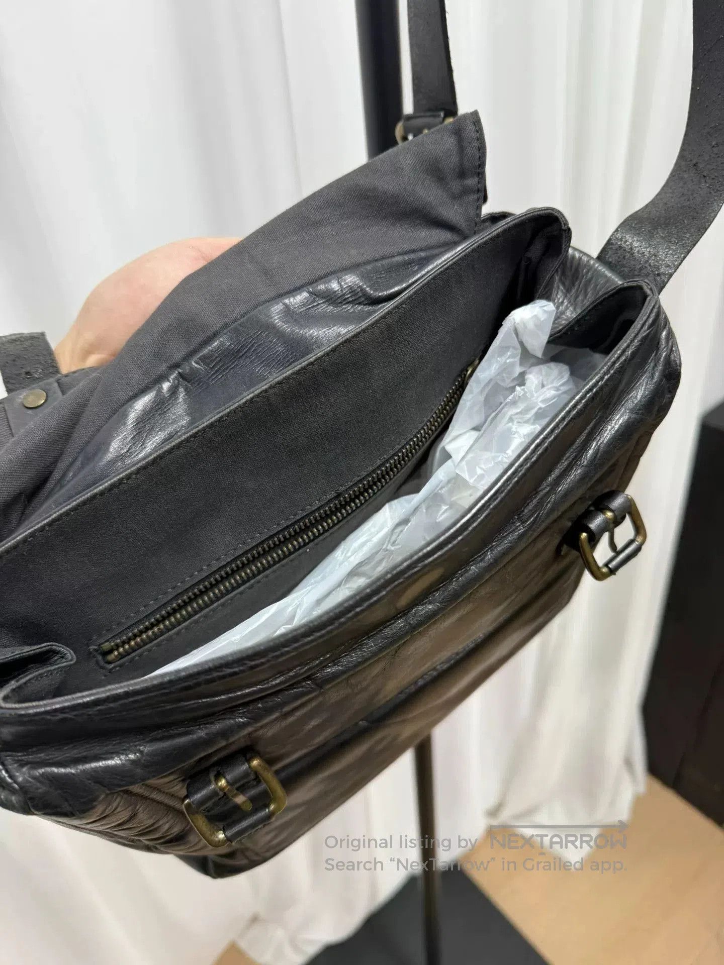 Dries Van Noten Dries Van Noten Waxed Leather Messenger Bag. Size ONE SIZE - 8 Thumbnail