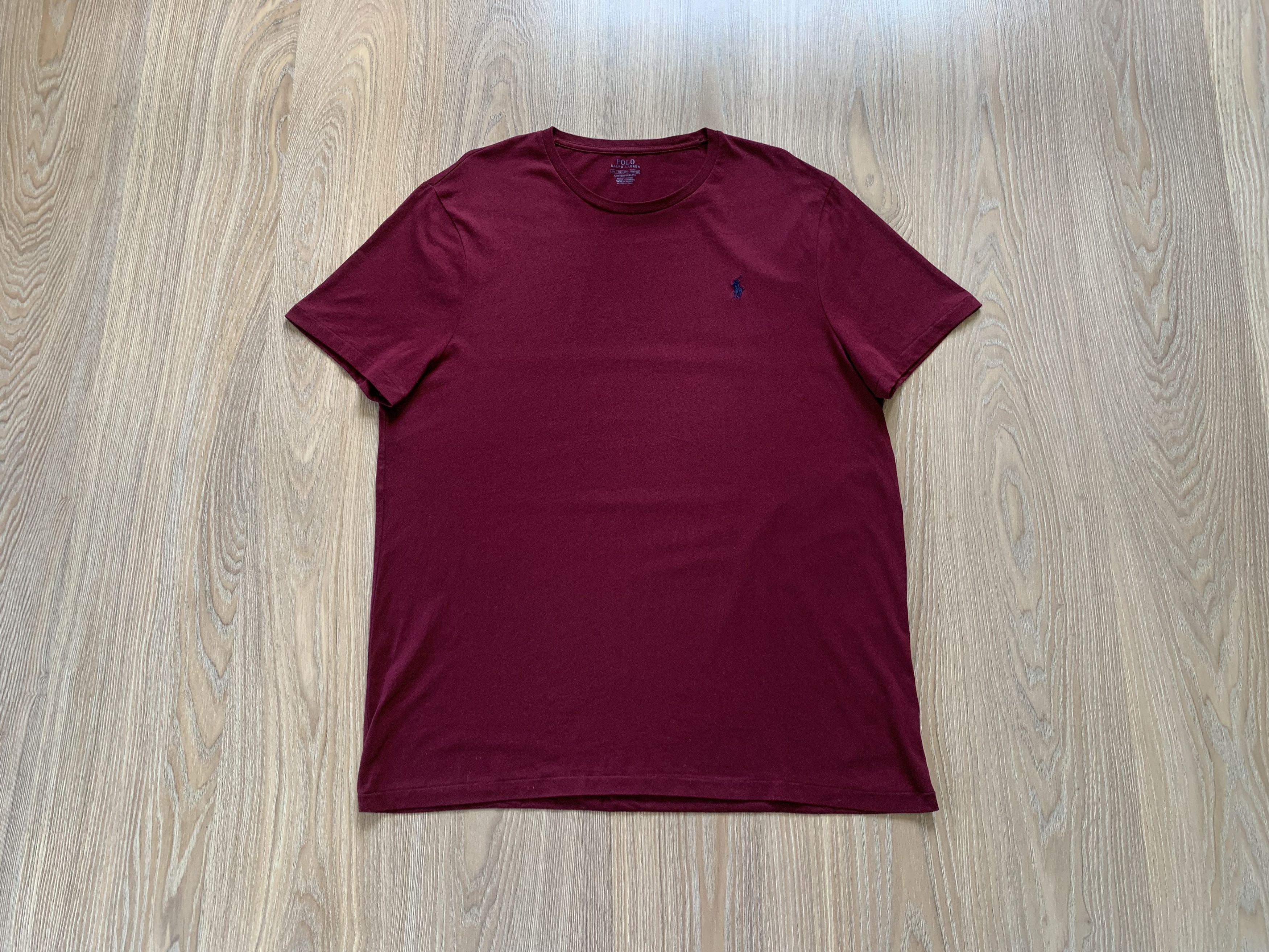 Polo Ralph Lauren Polo Ralph Lauren Burgundy Basic Cotton T-Shirt Size US XXL / EU 58 / 5 - 1 Thumbnail