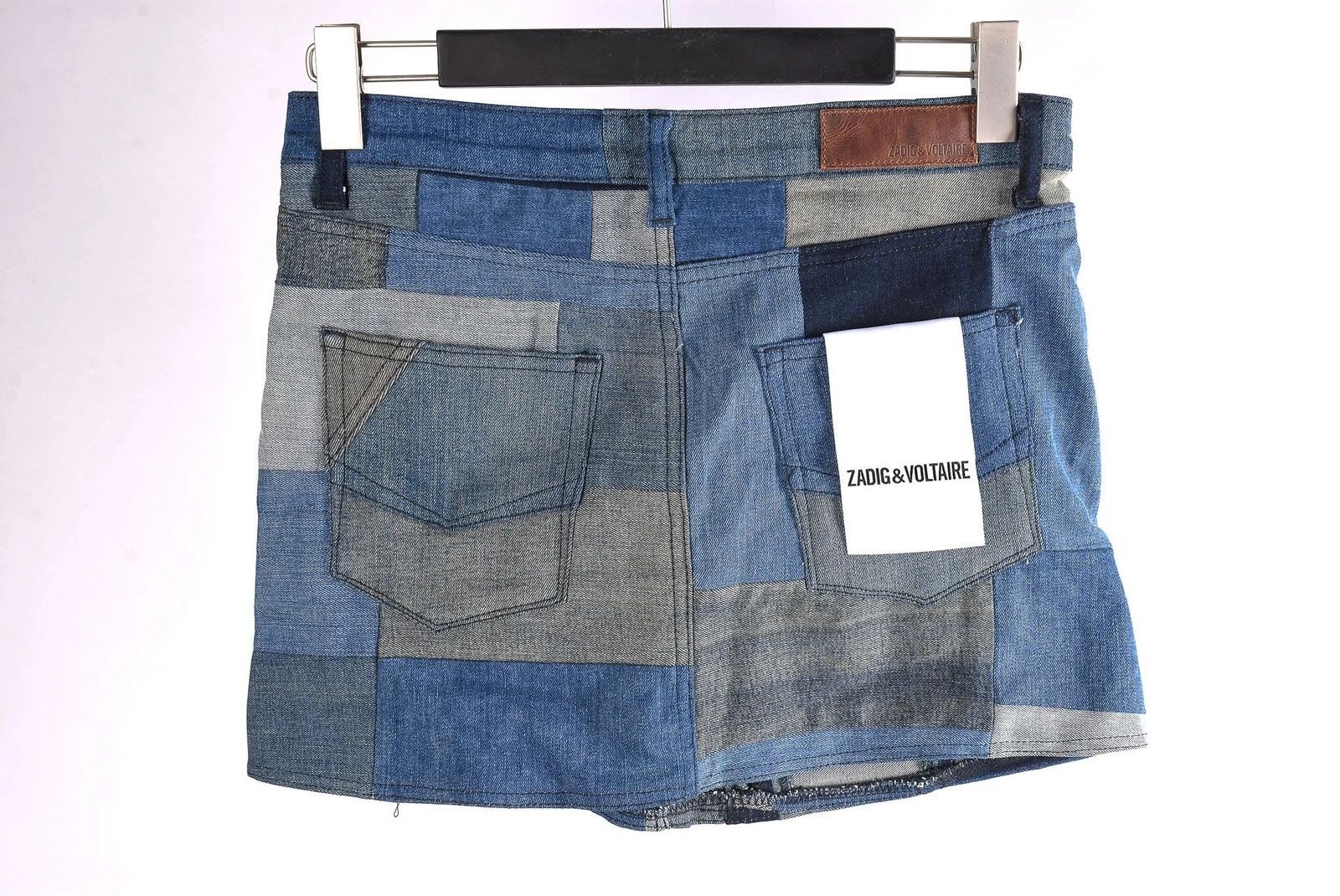 Zadig & Voltaire Women's Zadig & Voltaire Denim Patchwork Mini Skirt Size 30" / US 8 / IT 44 - 4 Thumbnail